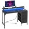 47 Inch Office Desk with Storage Drawers, LED Lights & Power Strip